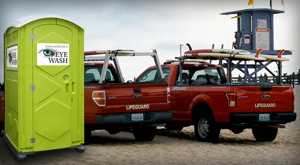 Eye Wash Station  | Eye Wash Station at a Lifeguard Station at the Beach