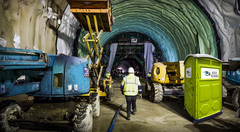 Eye Wash Station | Eye Wash Station Inside a Tunnel under Construction