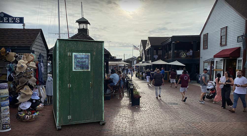 The Classic Portable Toilet By The Pier